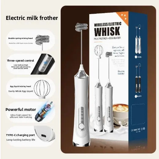 Household Handheld Egg Liquid Frother, Coffee Milk Frother, Electric Milk Mixer, Cream Whipper {{Product vendor}}